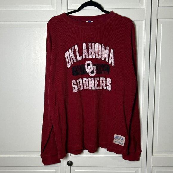 y2k University of Oklahoma Thermal Sweatshirt - Picture 1 of 5